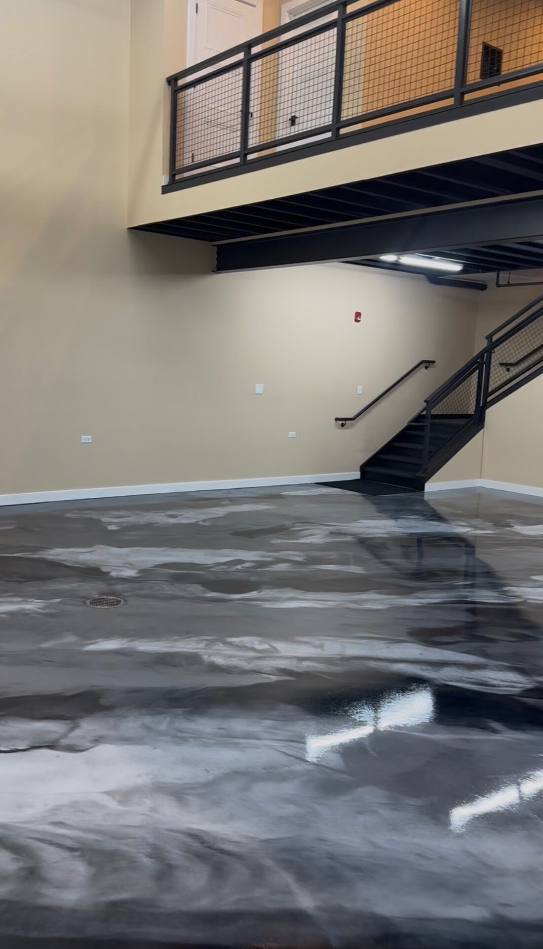 Metallic Epoxy Garage Floor after installation - high gloss finished concrete coating