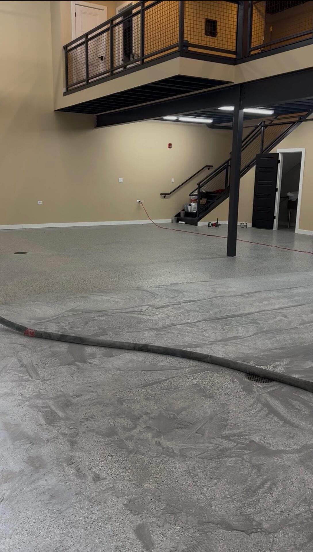 Metallic Epoxy Garage Floor before installation - raw unfinished concrete surface