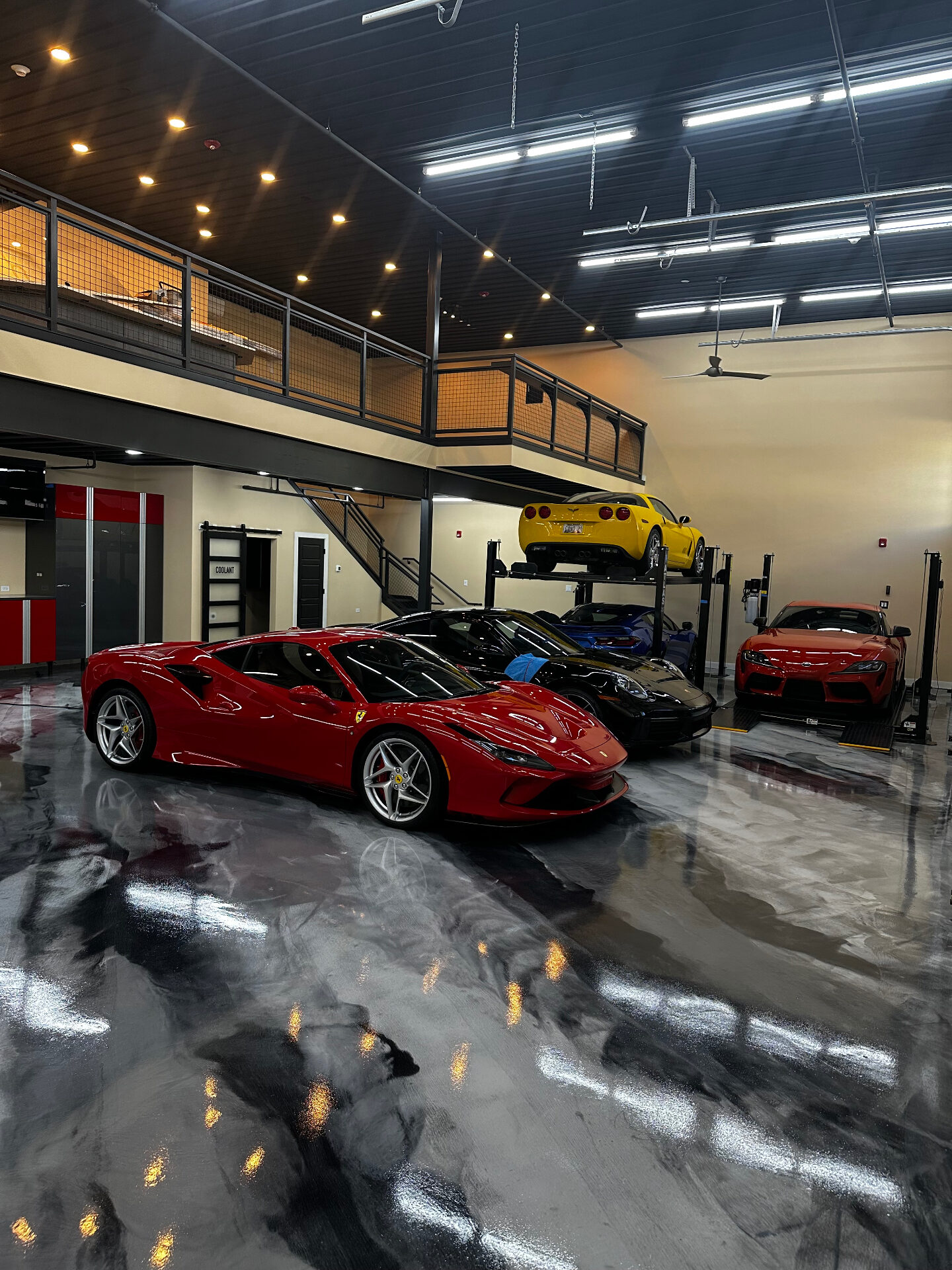 Premium high-gloss epoxy garage floor coating installed by S&S Midwest Concrete Solutions